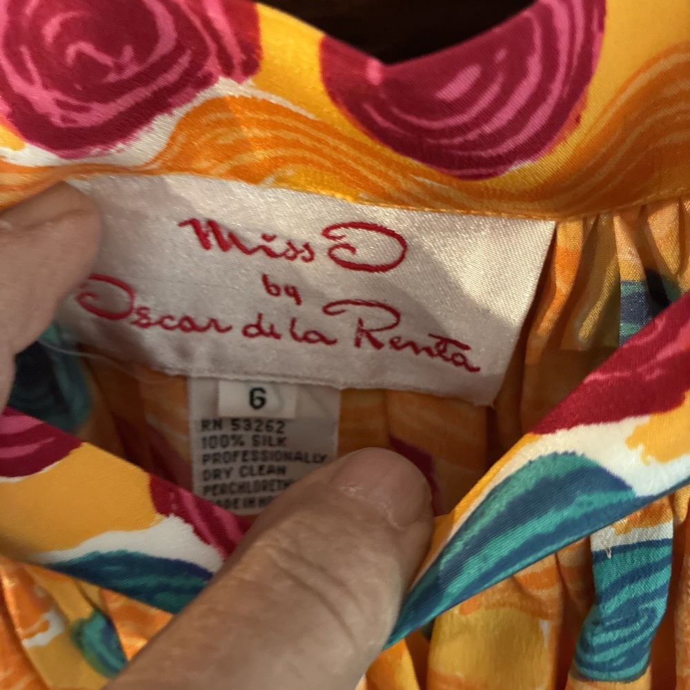 VTG Miss O By Oscar De La Renta Pleated Midi Aztec Skirt RUNS SMALL Size 6 Boho - Picture 4 of 14